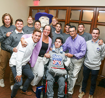 In September 2018, the Curry College Men's Soccer team recruited 15-year-old Mateo Sodano of Quincy to join their roster. Shortly after he was born, Mateo was diagnosed with Cerebral Palsy, and because he relies on a wheelchair, he cannot play organized sports.