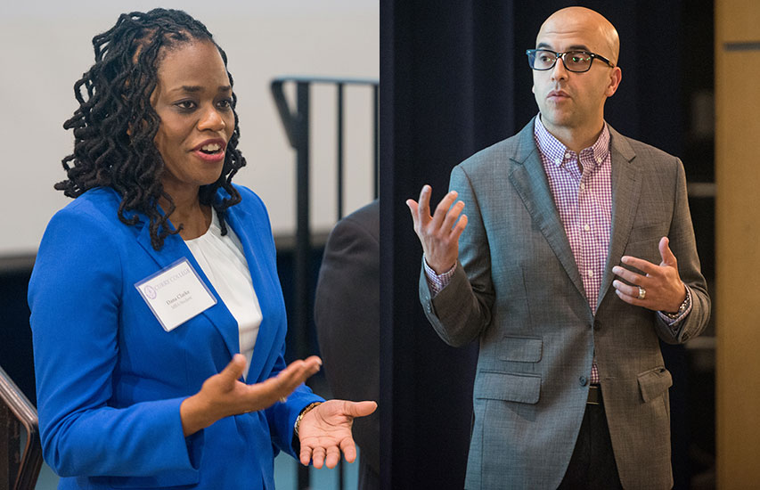 Curry College continuing education students represent the leadership degree program at Curry College