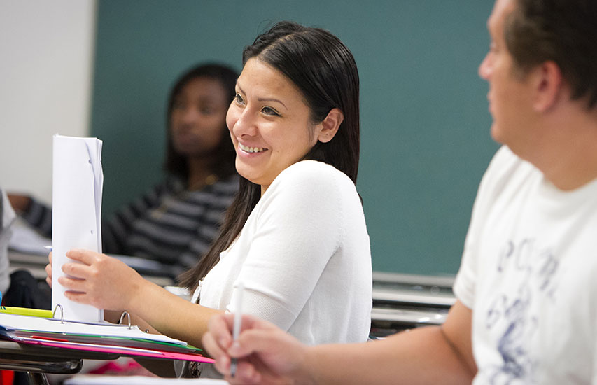 Curry College continuing education students in class pursuing a psychology degree