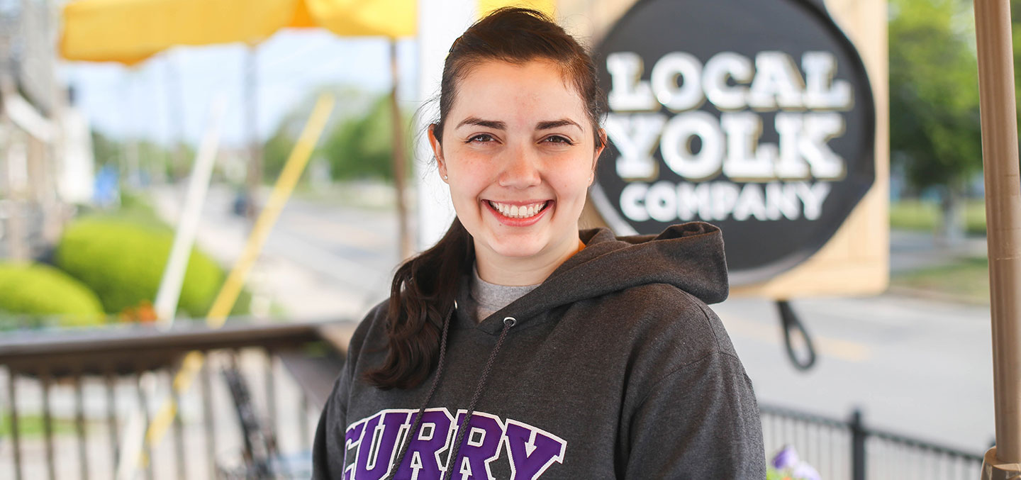 Gabby Dominguez '18, Business Management Degree alumna of Curry College, owner of the Local Yolk in Plymouth, Massachusetts