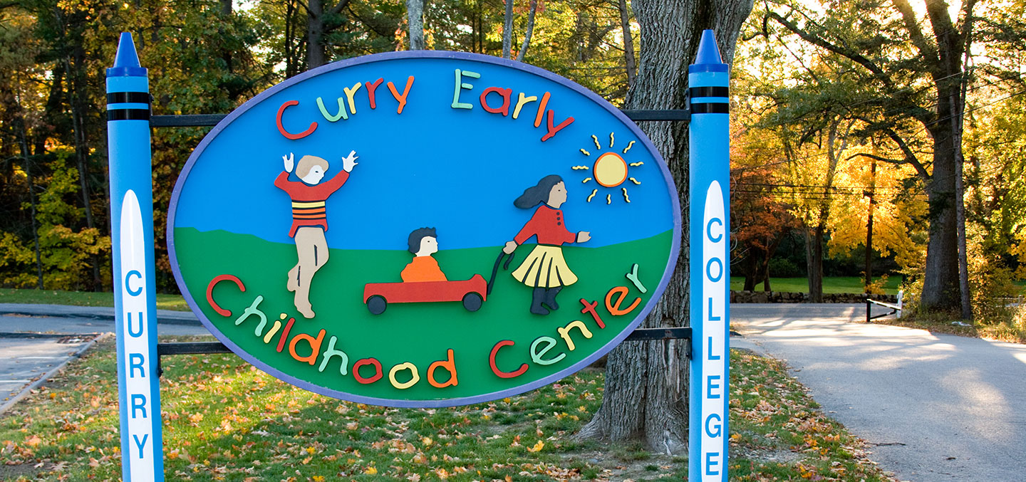 Curry College Early Childhood Center welcome sign