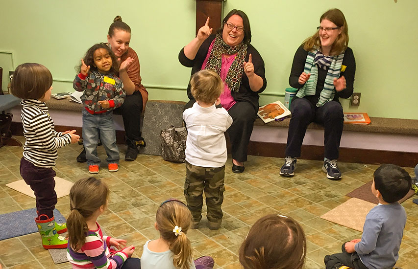 Curry College Education degree students and faculty teach children as part of the Milton Early Childhood Alliance