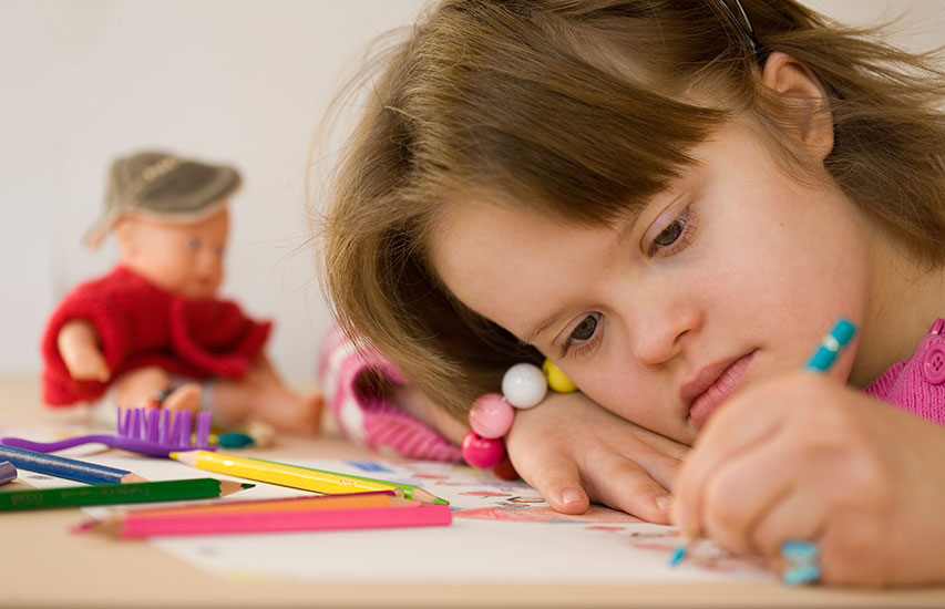 Student in class representing the Special Education degree at Curry College