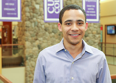 Moussa Seck ’10, MBA ’12 - representing the 5th Year MBA degree program at Curry College
