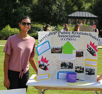 Curry College Public Relations Student Association member