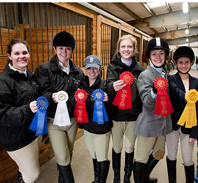 Equestrian Club members display their ribbons