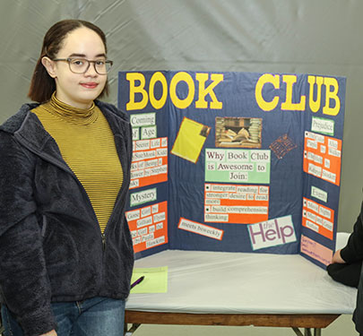 Book Club member at the Student Involvement Fair