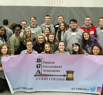 SGA members pose for picture at Student Involvement Fair