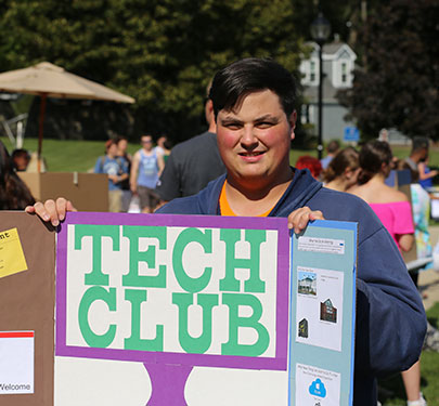 Tech Club member at the Student Involvement Fair