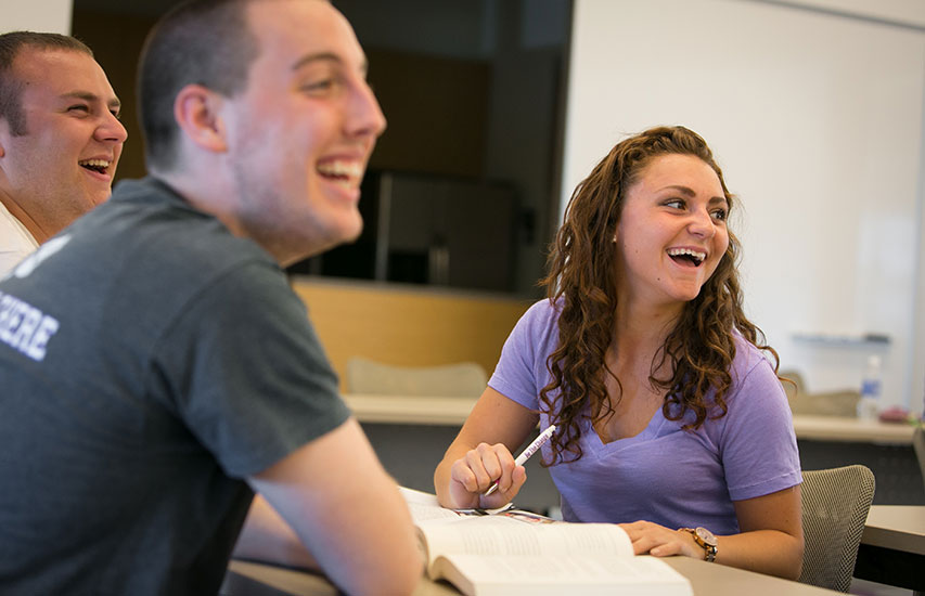 Students studying together