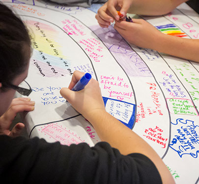 A student at the National Coming Out Day event