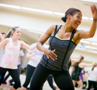 People working out in a fitness class